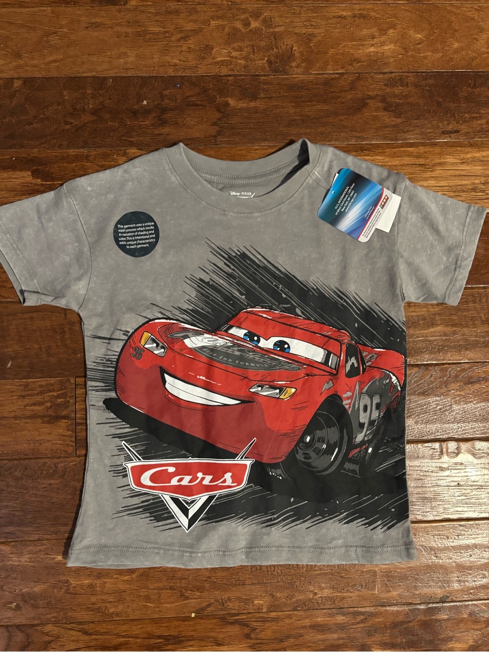 Cars Disney 5T McQueen Shirt Tee Gray Top